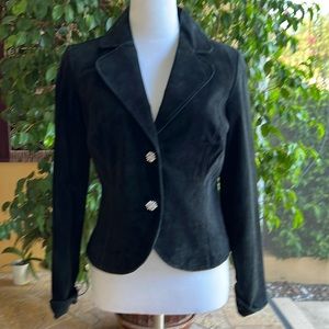 Live A Little Black Leather Jacket, Size Small.